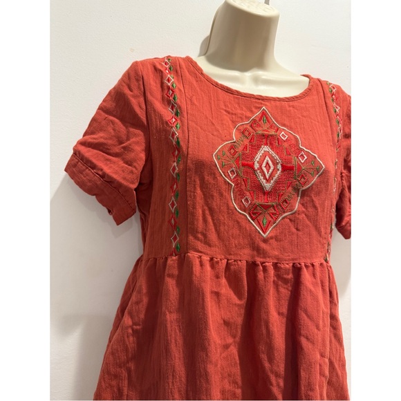 Orange Creek Rust Embroidered Bohemian Dress - Picture 1 of 6